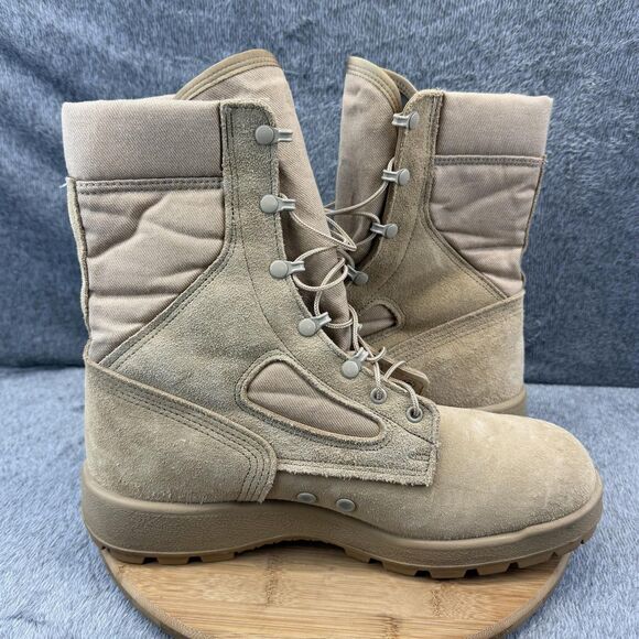 McRae Footwear Boots Mens Size 12 Beige Suede Combat Military Vibram Sole main image 5